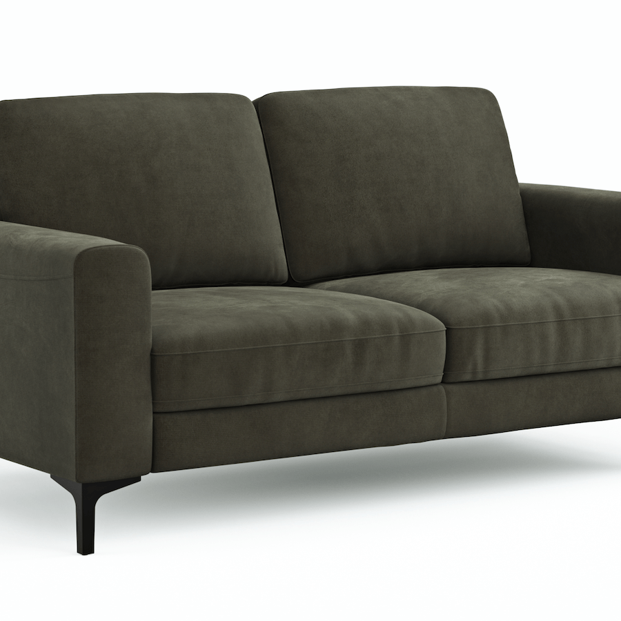 Sofa Oviedo - 2-Sitzer, Stoff, Grau oder Braungrün