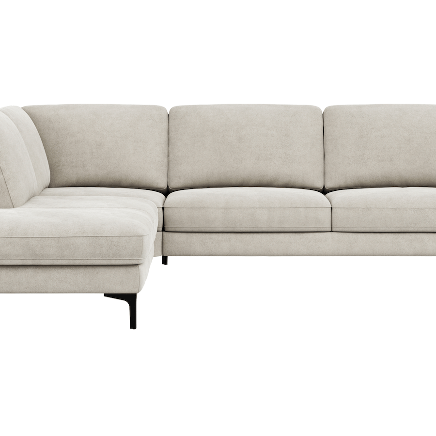 Ecksofa Oviedo - 2,5-Sitzer mit Ecke rechts, Stoff, Natur