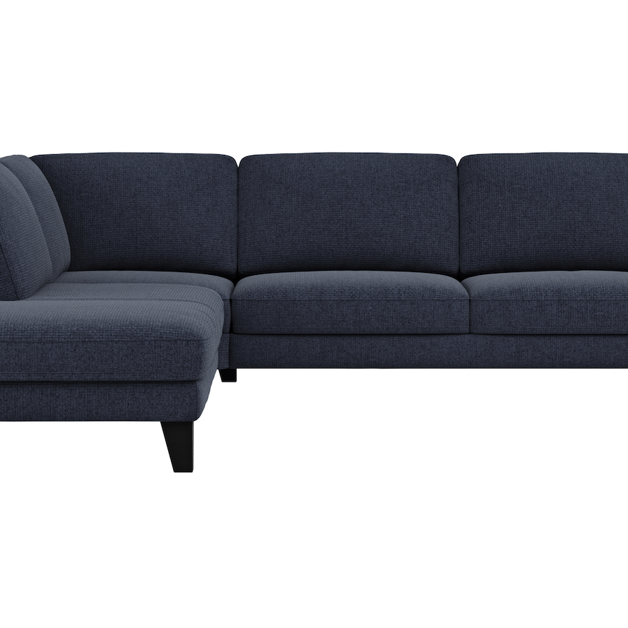 Ecksofa Oviedo - Ecke links mit 2,5-Sitzer, Stoff, Dunkelblau
