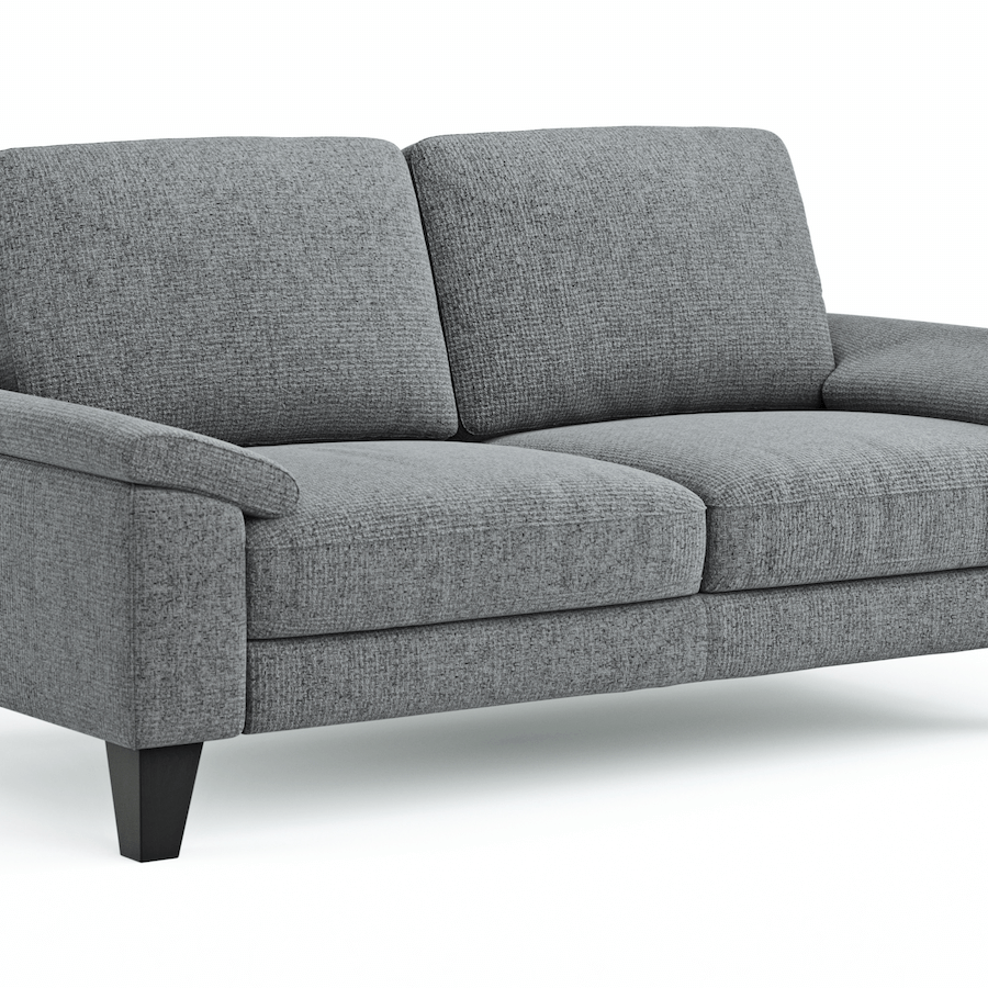 Sofa Oviedo - 2-Sitzer, keine Funktionen, Flachgewebe, Grau Global Family