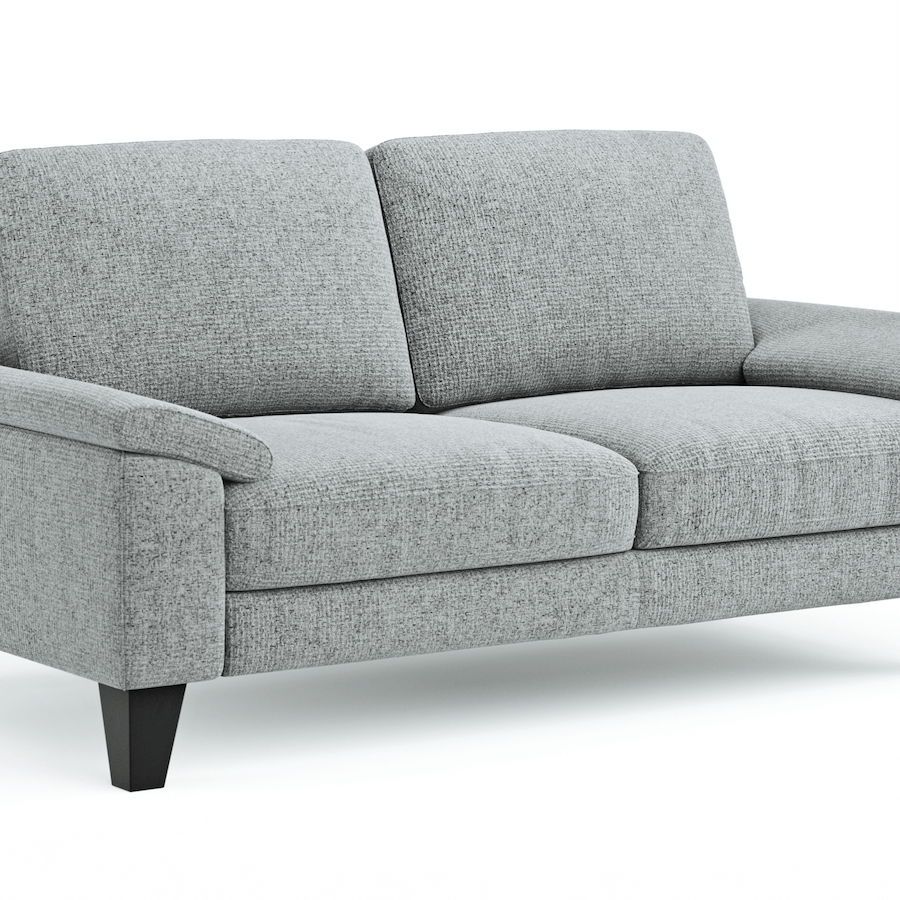 Sofa Oviedo - 2-Sitzer, keine Funktionen, Flachgewebe, Grau von Global Family