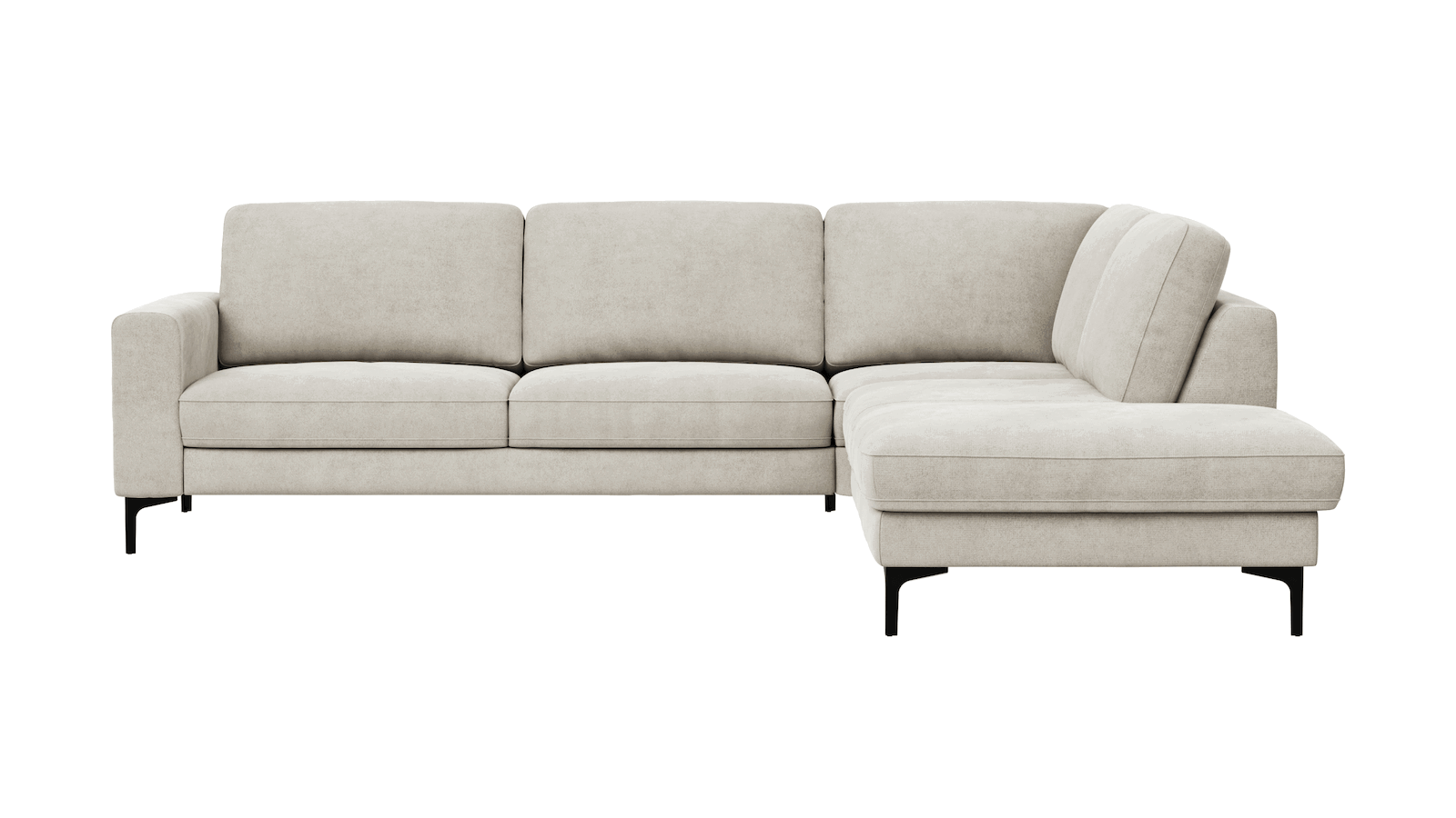 Ecksofa Oviedo - Ecke links mit 2,5-Sitzer, Stoff, Natur
