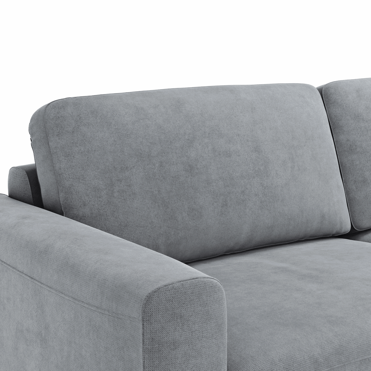 Ecksofa Oviedo - 1,5-Sitzer mit Longchair rechts, Stoff, Grau