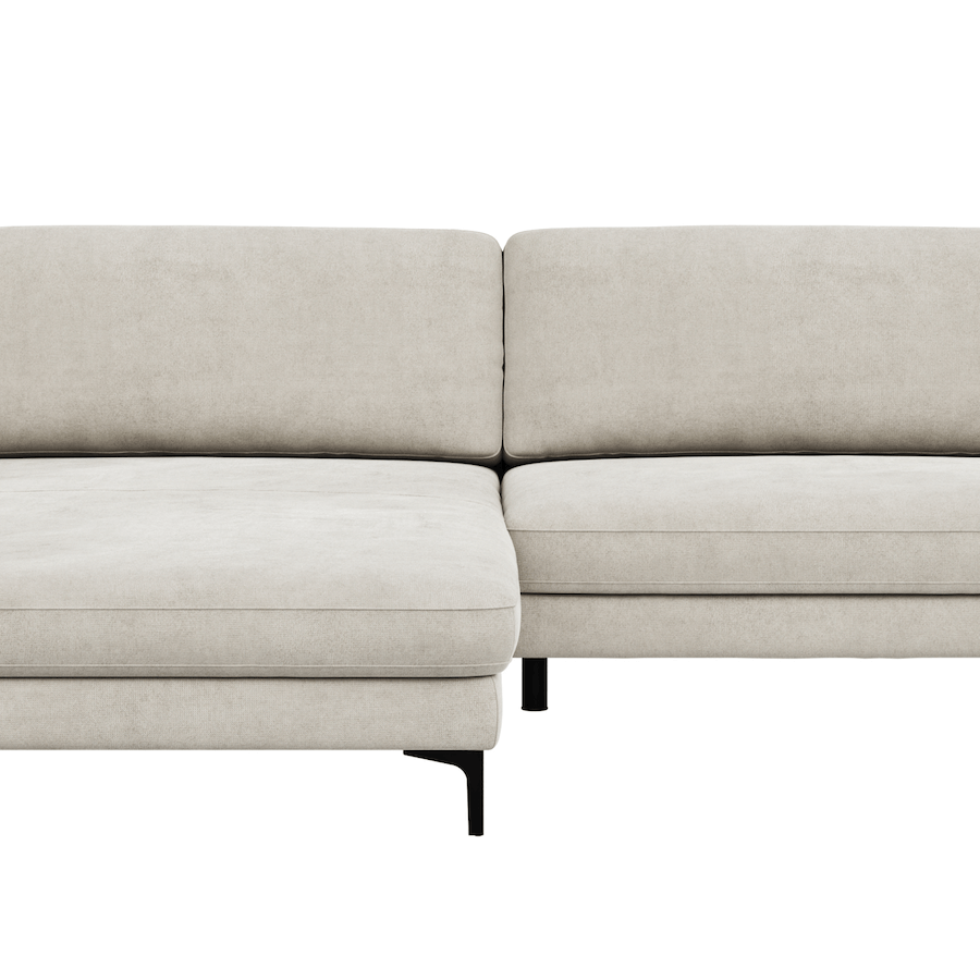 Ecksofa Oviedo - Longchair links mit 1,5-Sitzer inkl. Relaxfunktion (motorisch), Stoff, Natur