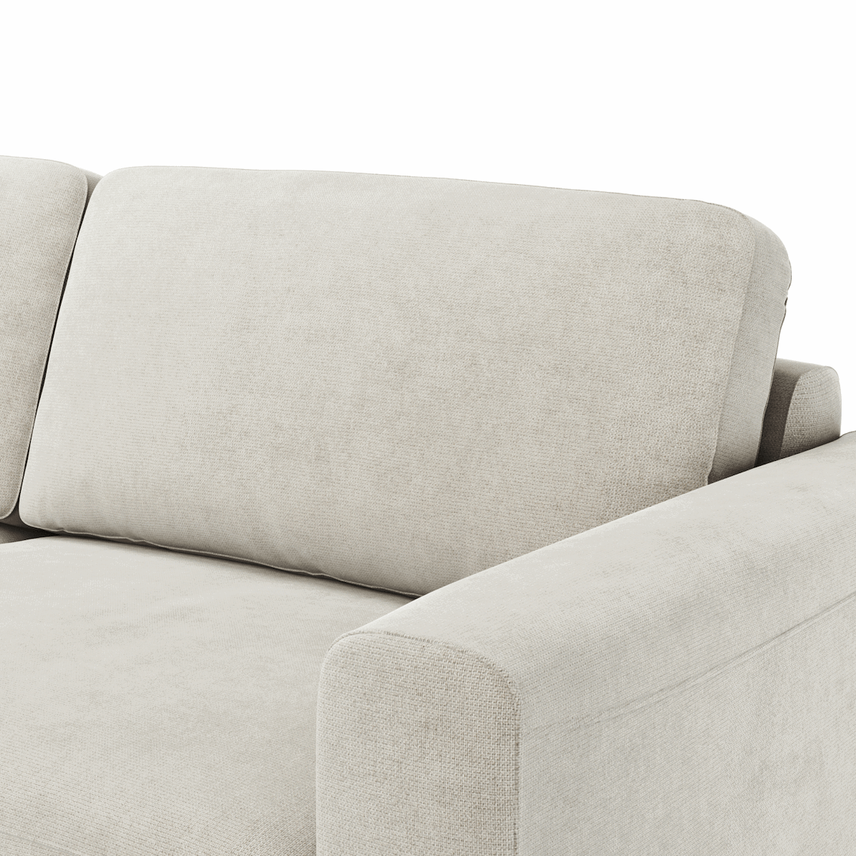 Ecksofa Oviedo - Longchair links mit 1,5-Sitzer inkl. Relaxfunktion (motorisch), Stoff, Natur