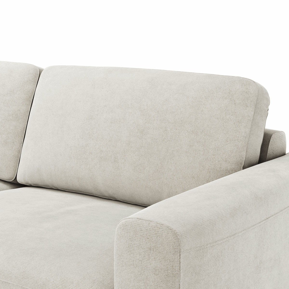 Ecksofa Oviedo - Longchair links mit 1,5-Sitzer, Stoff, Natur