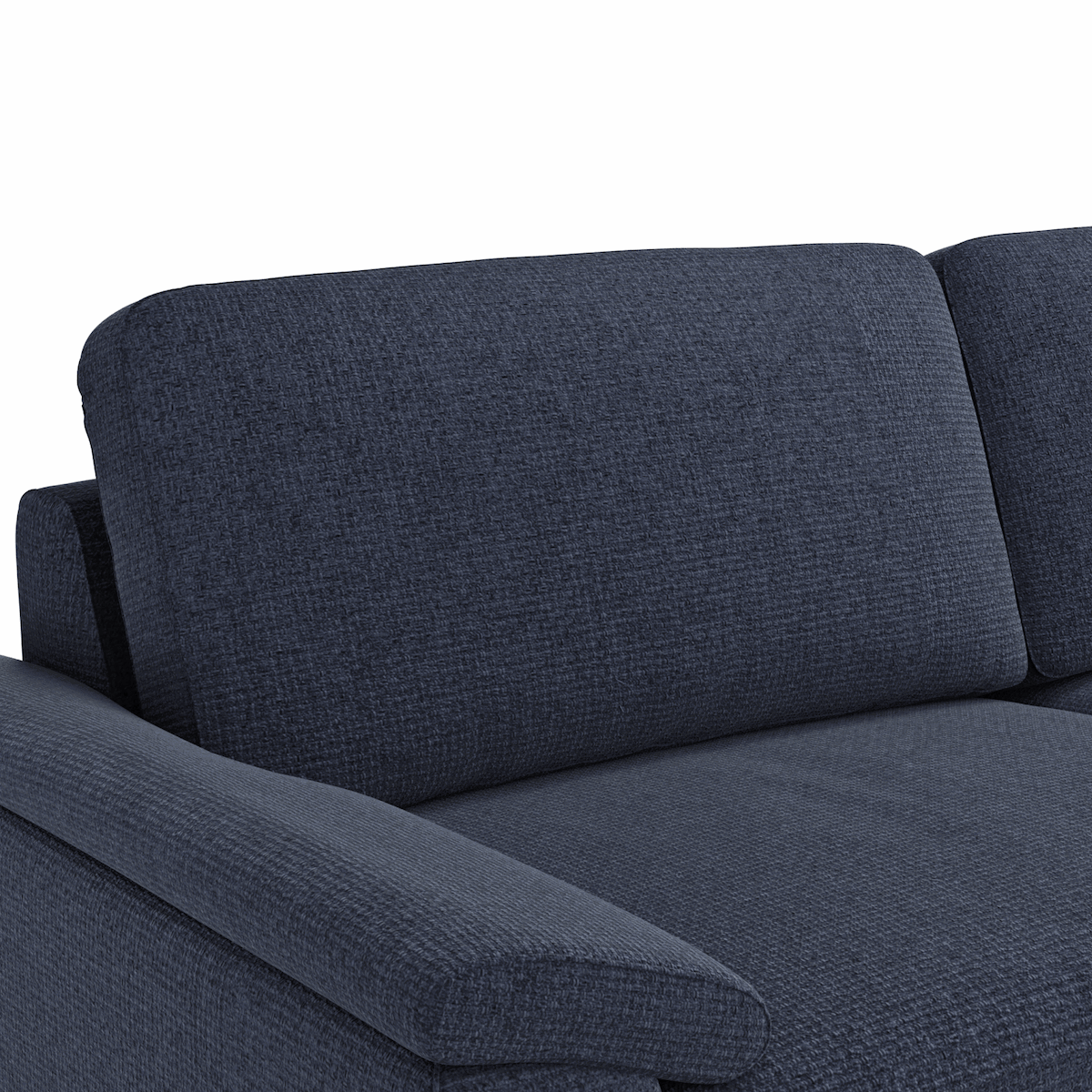 Ecksofa Oviedo - 2,5-Sitzer mit Ecke rechts, Stoff, Dunkelblau
