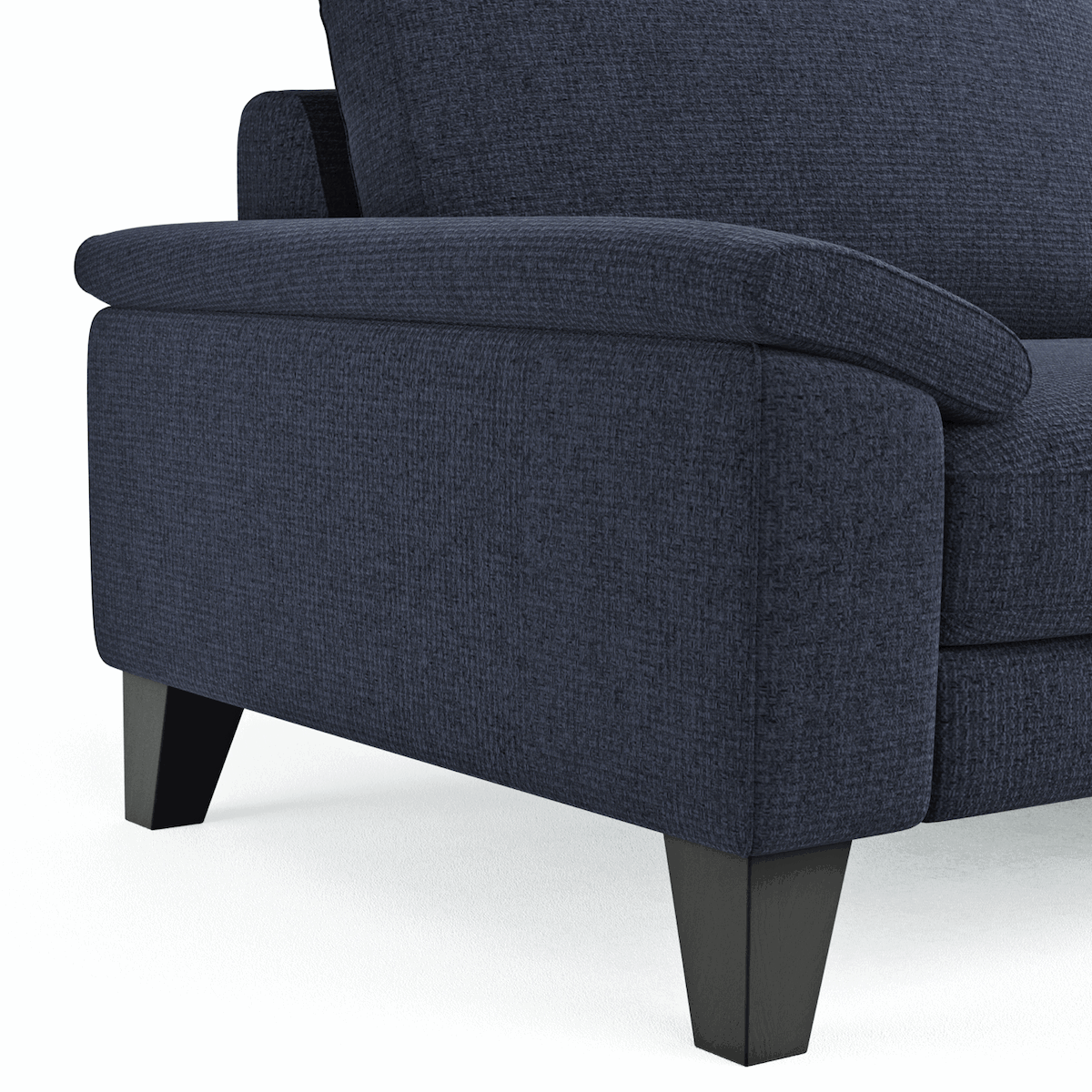 Ecksofa Oviedo - 2,5-Sitzer mit Ecke rechts, Stoff, Dunkelblau