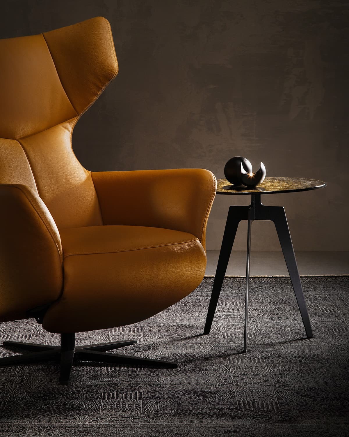 Contur Sessel noto relax leder kurkuma tisch susa home company