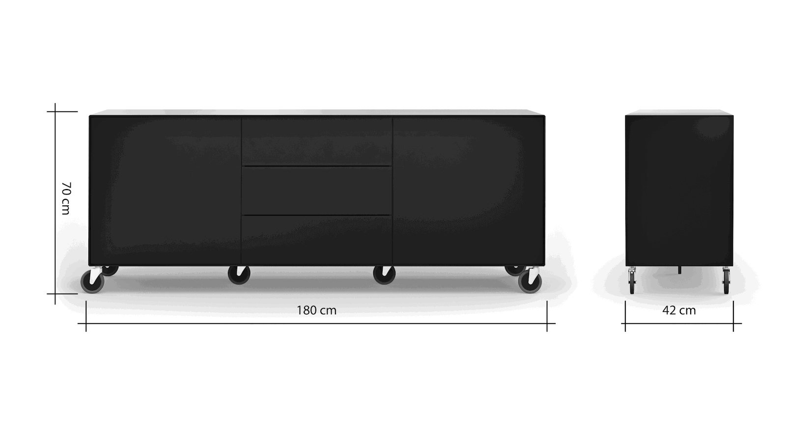Sideboard Henri - Lack, Schwarz von Raum.Freunde