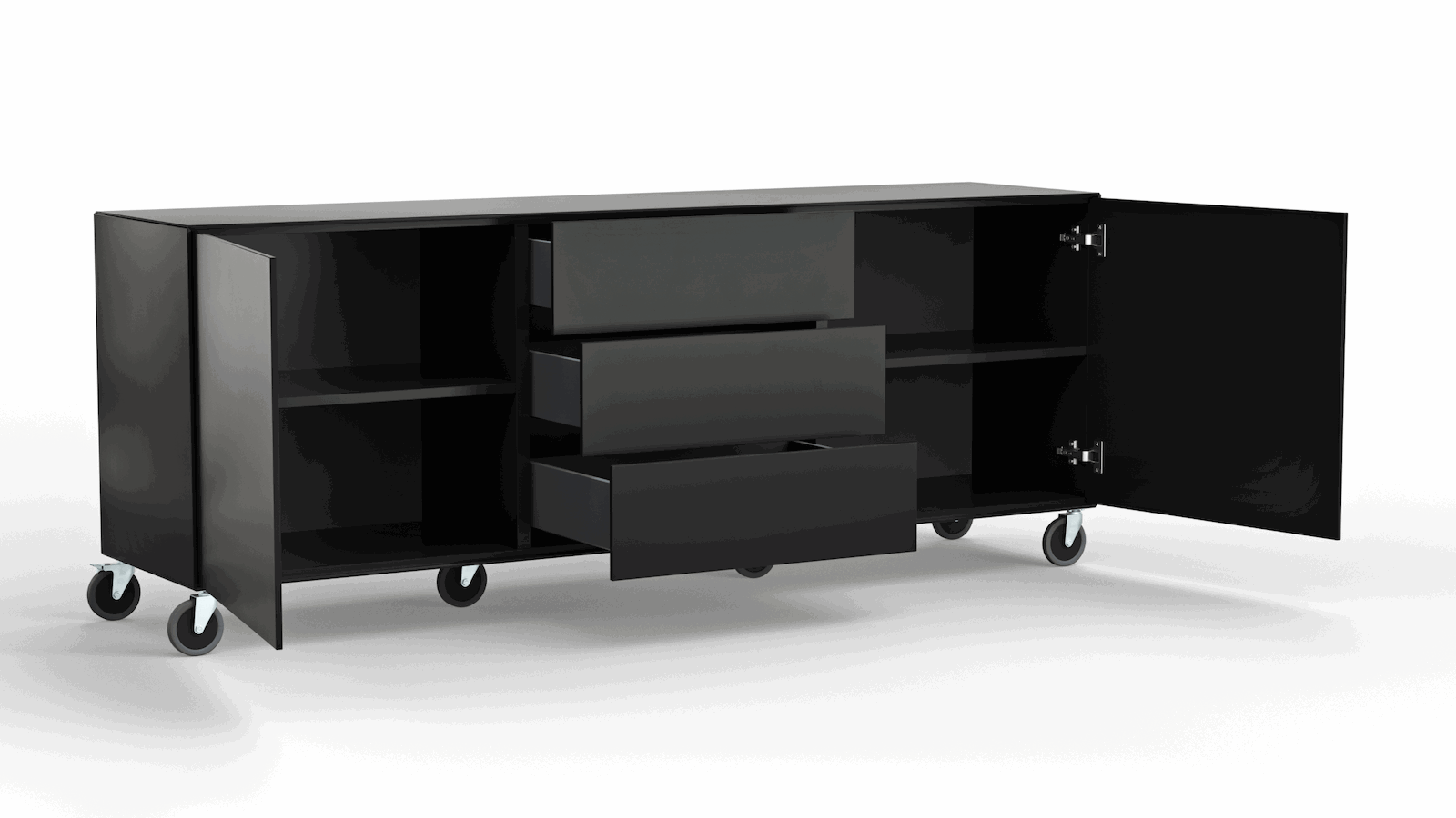 Sideboard Henri - Lack, Schwarz von Raum.Freunde