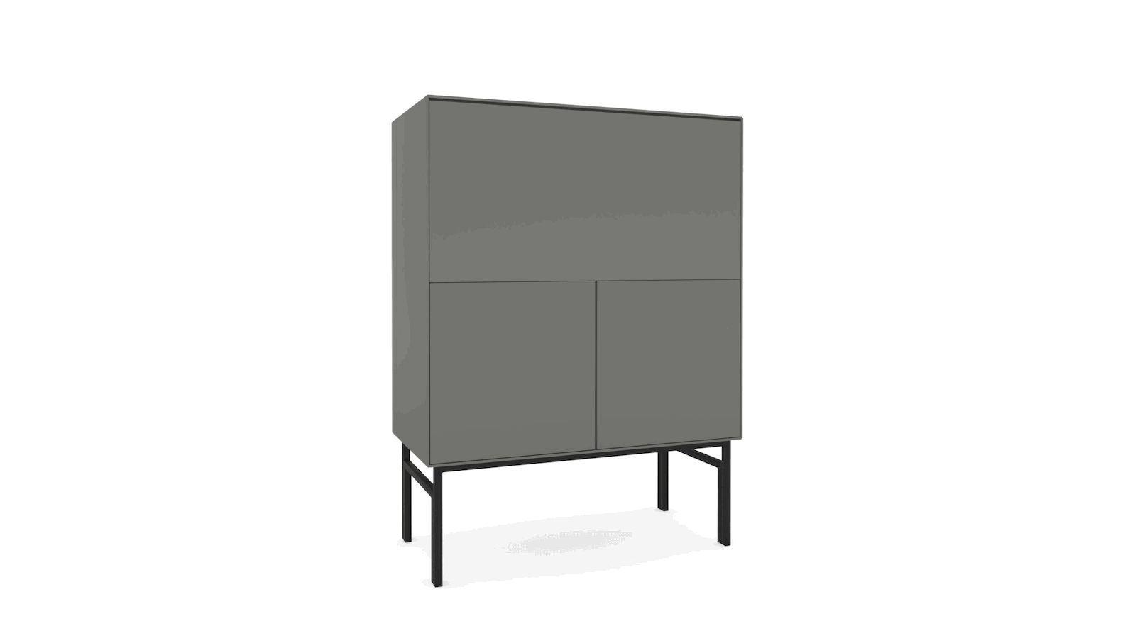 Graphit-Graues Highboard Henri mit Metallsockel Raum.Freunde