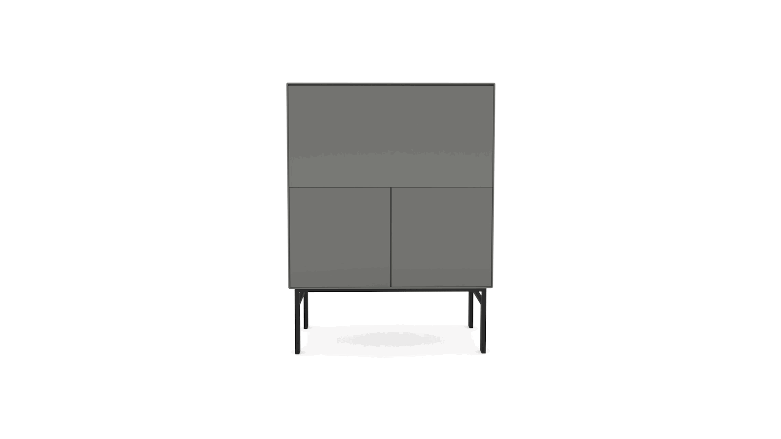 Graphit-Graues Highboard Henri mit Metallsockel Raum.Freunde