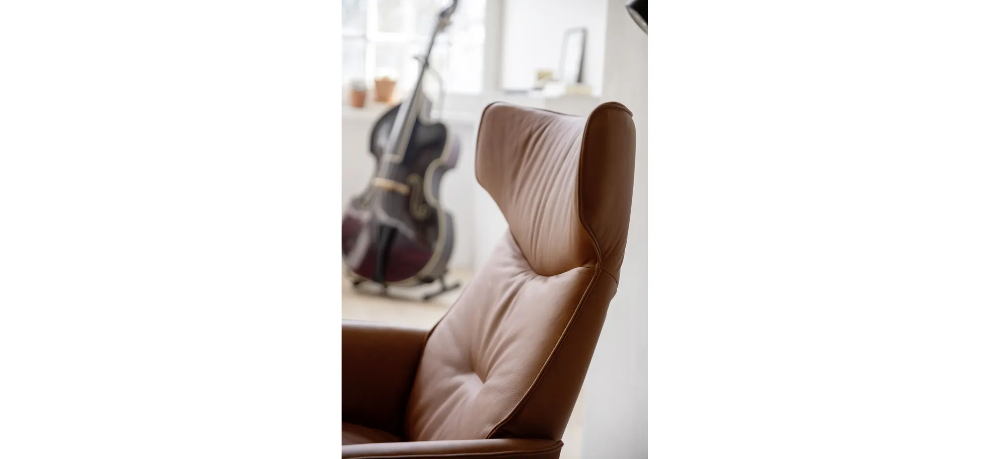 Relaxsessel Helge - Leder Anilin, Cognac – Bild 14