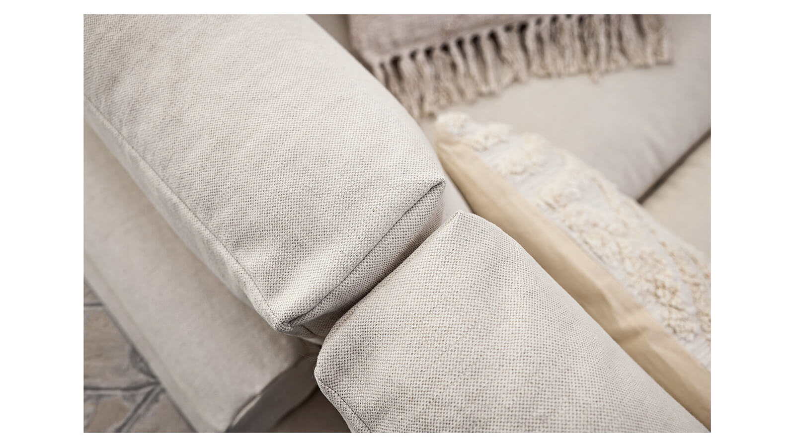 Sofa Palmdale - 3-Sitzer, inkl. Kissen, Stoff, Natur – Bild 2