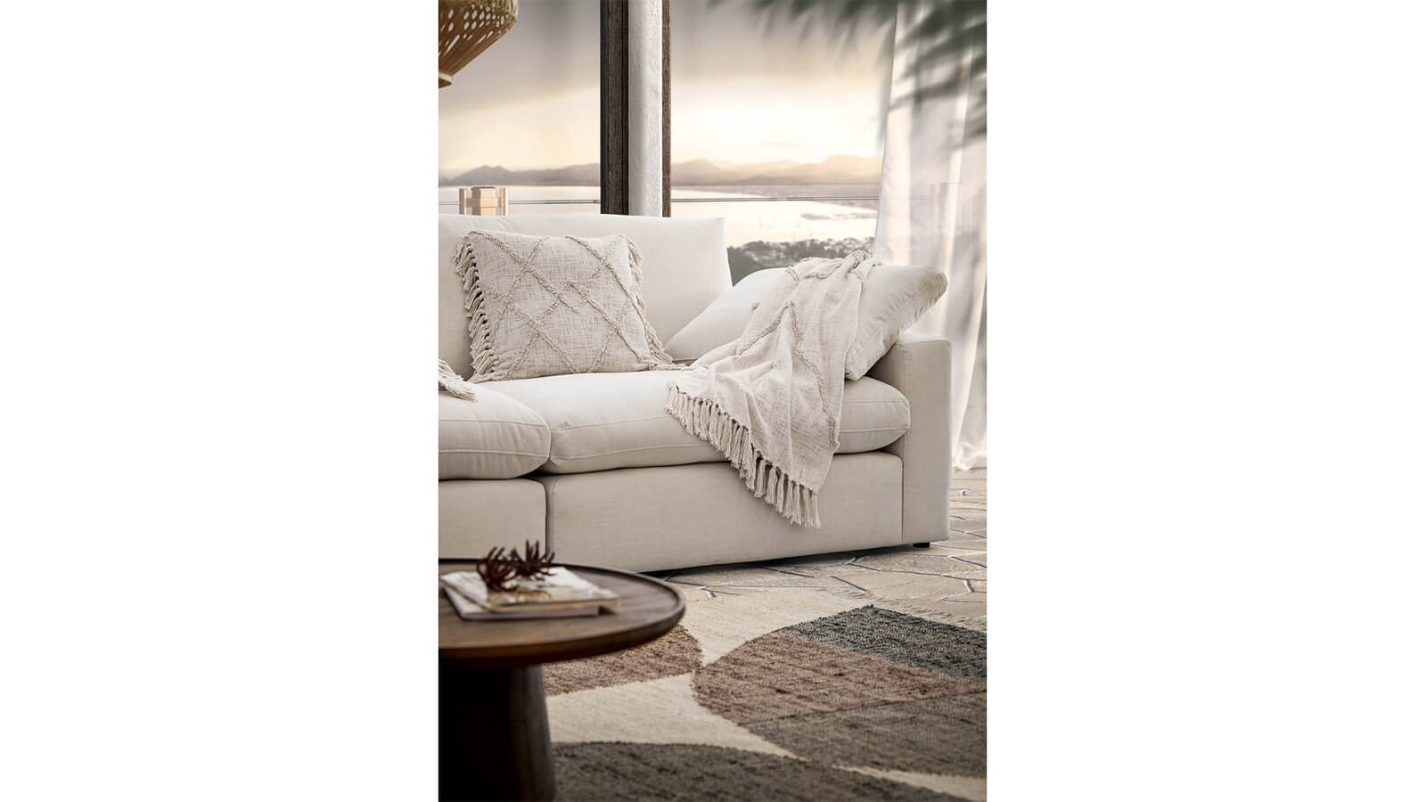 Sofa Palmdale - 3-Sitzer, inkl. Kissen, Stoff, Natur – Bild 3