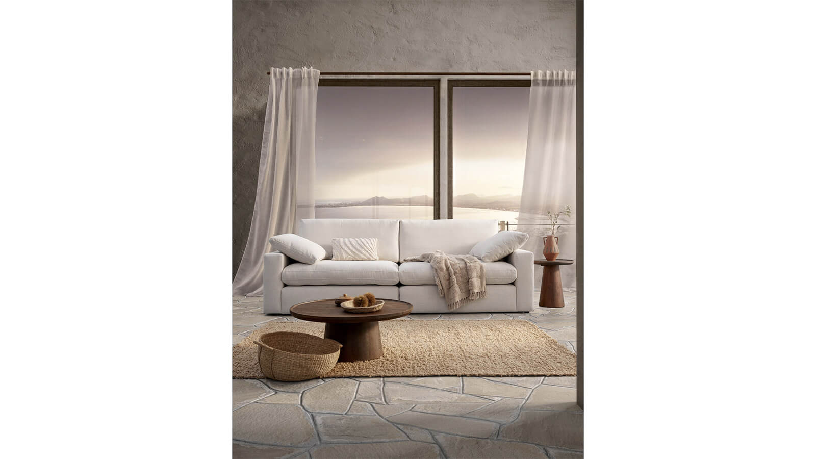 Sofa Palmdale - 3-Sitzer, inkl. Kissen, Stoff, Natur – Bild 5
