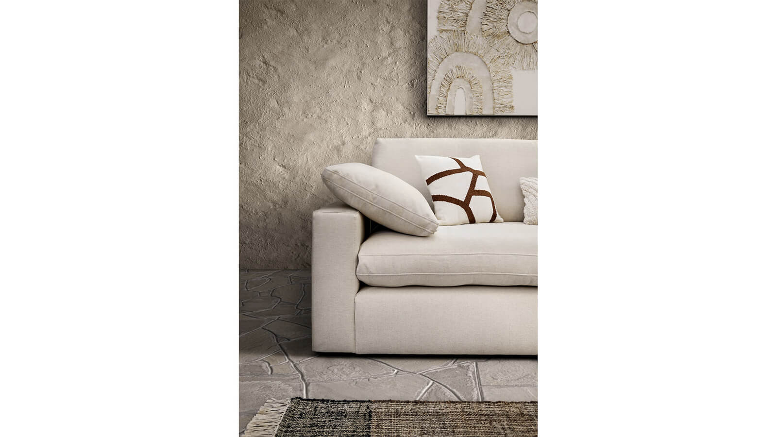 Sofa Palmdale - 4,5-Sitzer, inkl. Kissen, Stoff, Natur – Bild 5