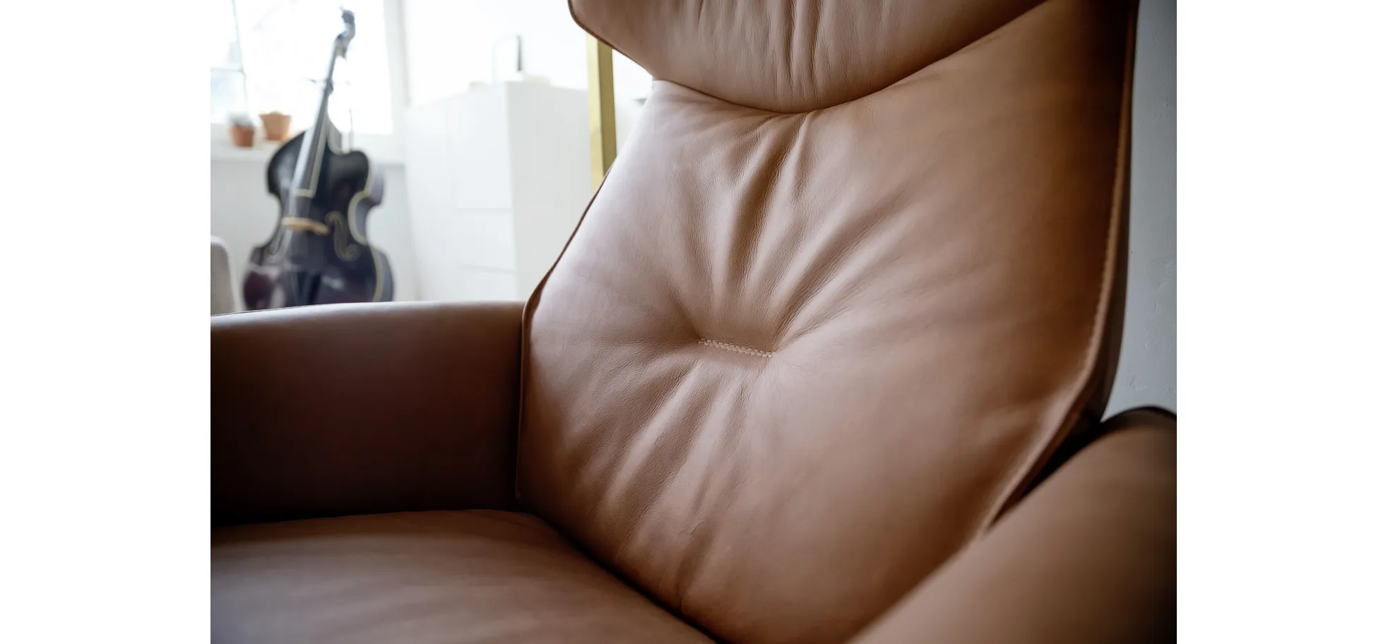 Relaxsessel Helge - Leder Anilin, Cognac – Bild 12