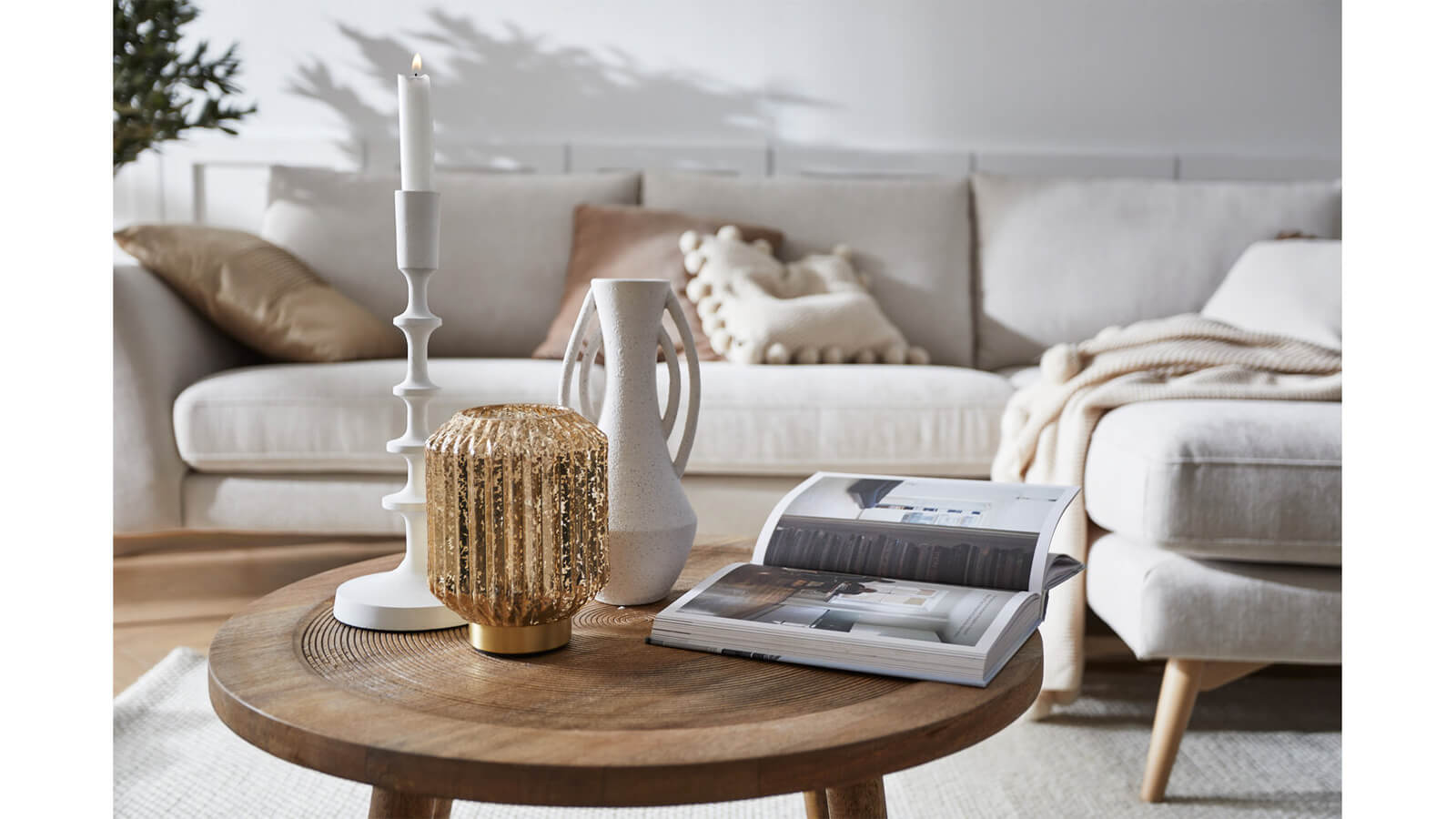 Ecksofa Sutton - 2-Sitzer mit Longchair rechts, Stoff, Beige – Bild 4