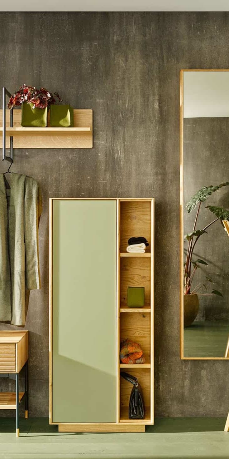 Hauseingang, Garderobe, hellgrüne Garderobe, Wohnungseingang modern,