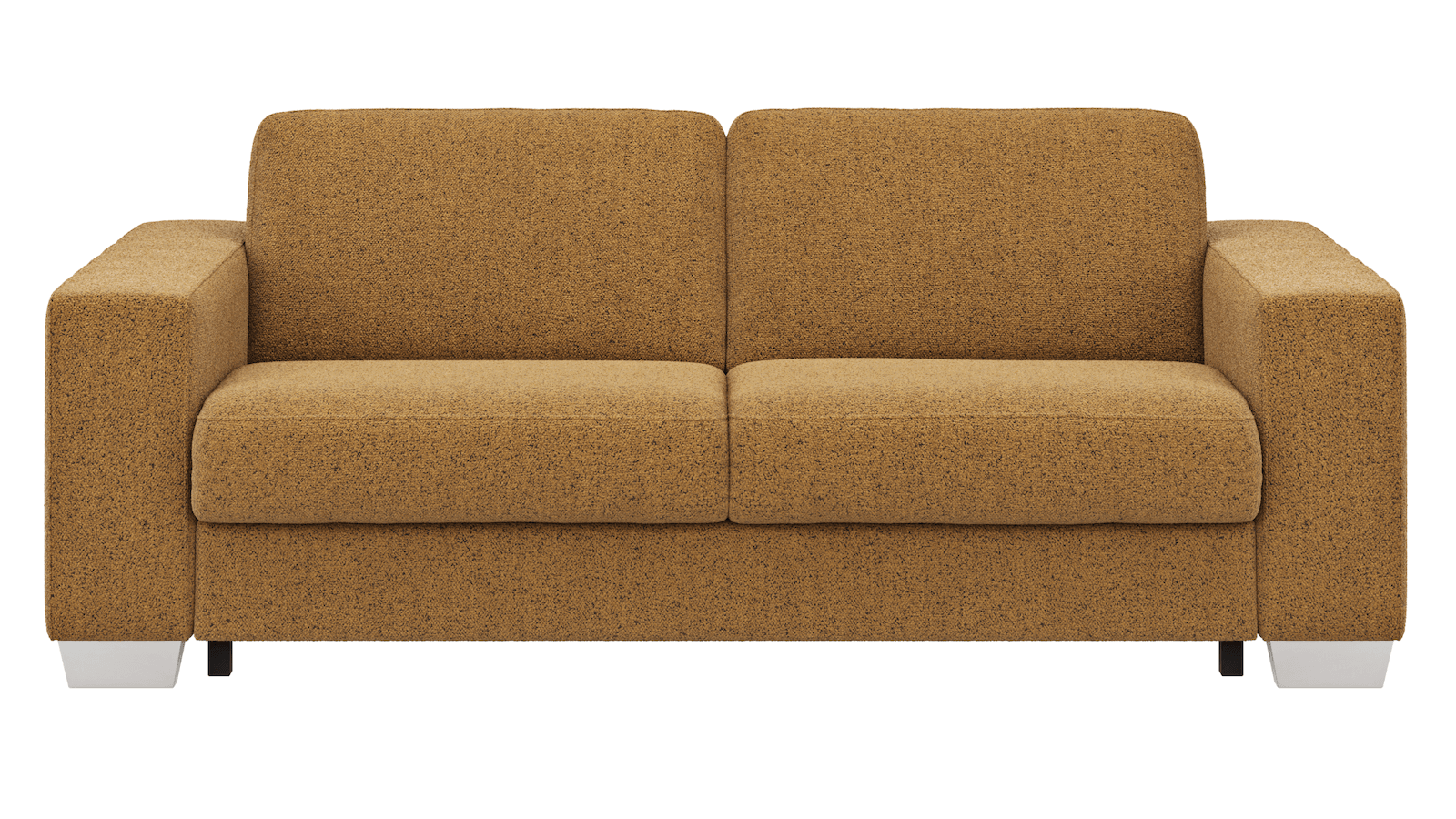 Sofa Nuoro - 2,5-Sitzer inkl. Schlaffunktion, Armlehne breit, Stoff, Cognac