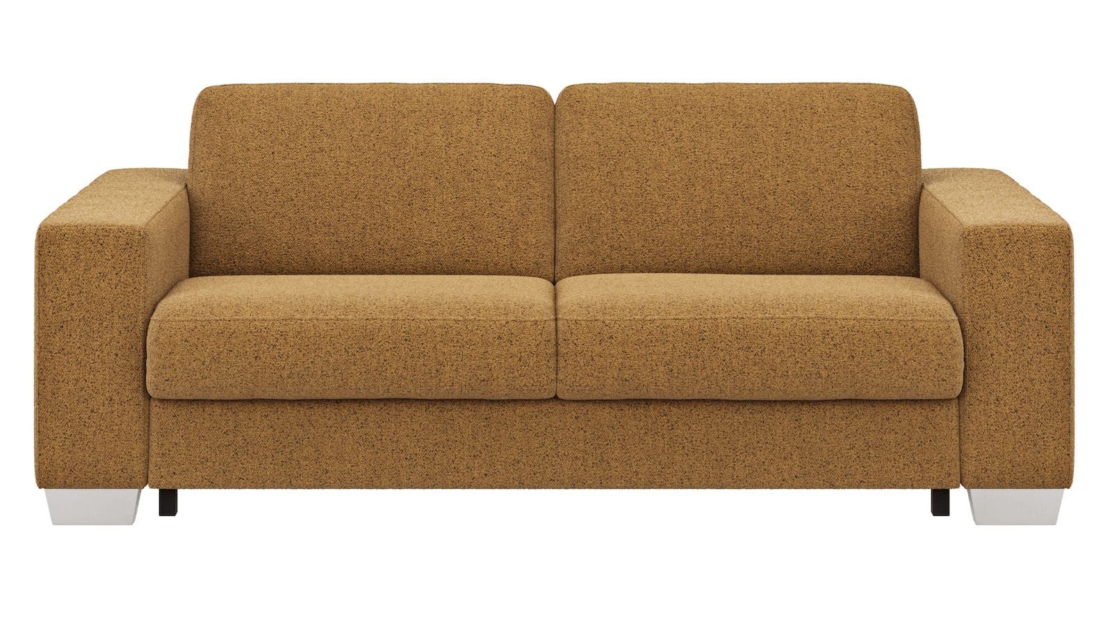 Sofa Nuoro - 2,5-Sitzer inkl. Schlaffunktion, Armlehne breit, Stoff, Cognac
