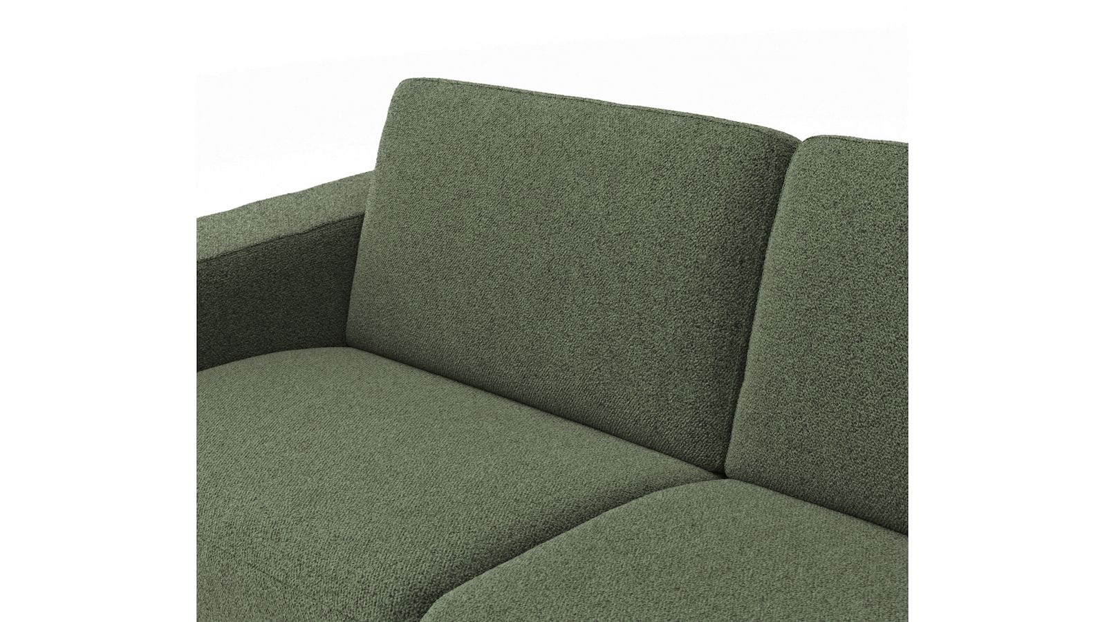 Sofa Nuoro - 2,5-Sitzer inkl. Schlaffunktion, Armlehne breit, Stoff, Olivgrün