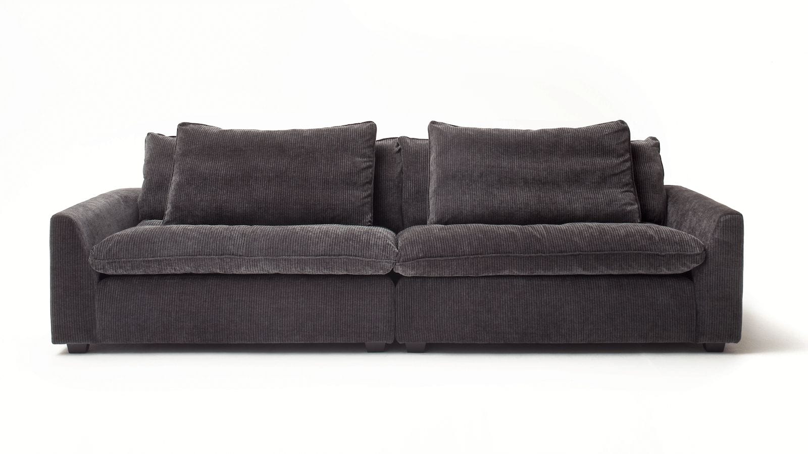 Cord Sofa Ulf - 3,5-Sitzer, Cord, Anthrazit von Raum.Freunde