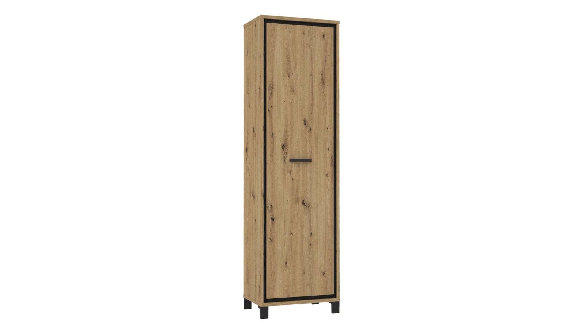Garderobenschrank FARIDA - Eiche Dekor, Schwarz