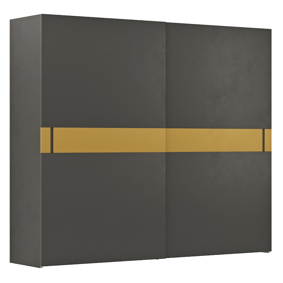 Schiebetürenschrank Loretto - B ca. 280 cm, Lack matt, Anthrazit