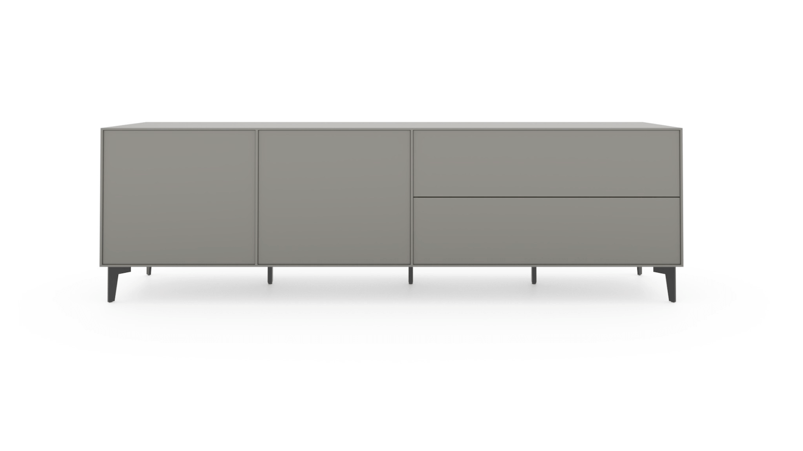 Sideboard Casello - BHT ca. 225x74x47 cm, Lack Matt, Kristallgrau