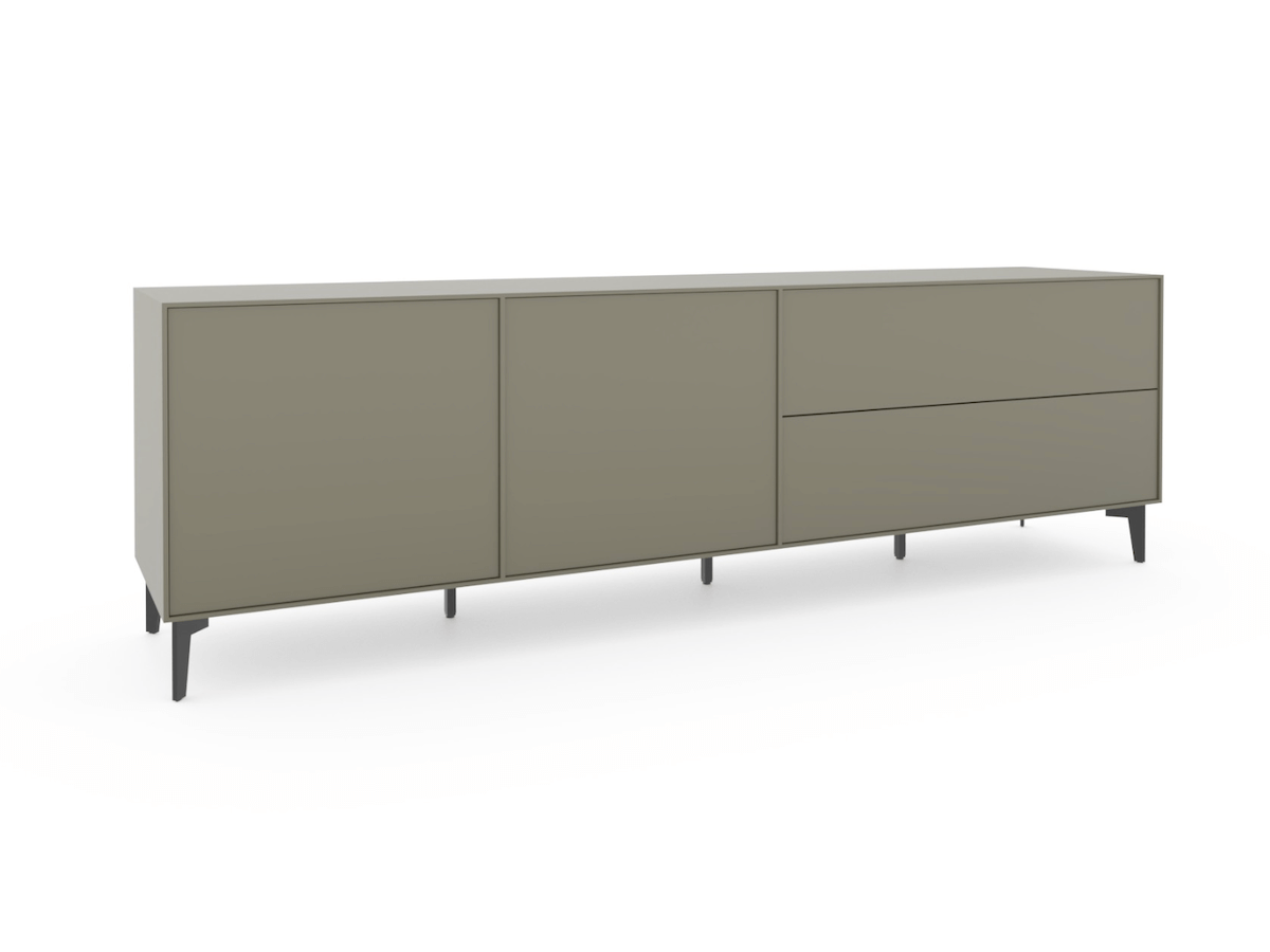 Sideboard Casello - BHT ca. 225x74x47 cm, Lack Matt, Olivgrün