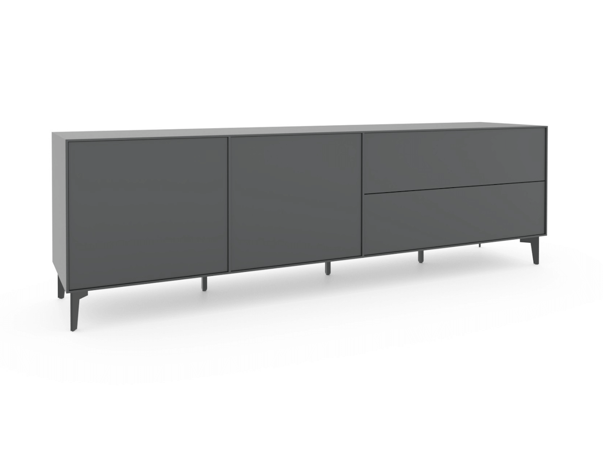 Sideboard Casello - BHT ca. 225x74x47 cm, Lack Matt, Anthrazit