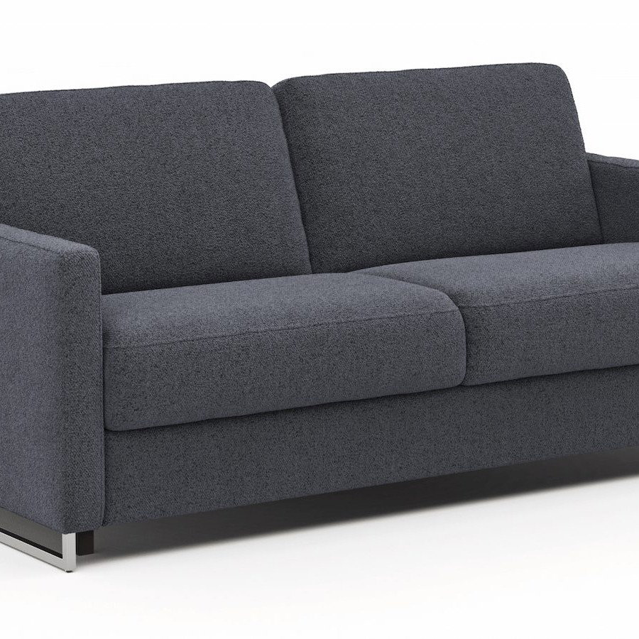 Sofa Nuoro - 2,5-Sitzer inkl. Schlaffunktion, Armlehne mit Kufe, Stoff, Eisblau