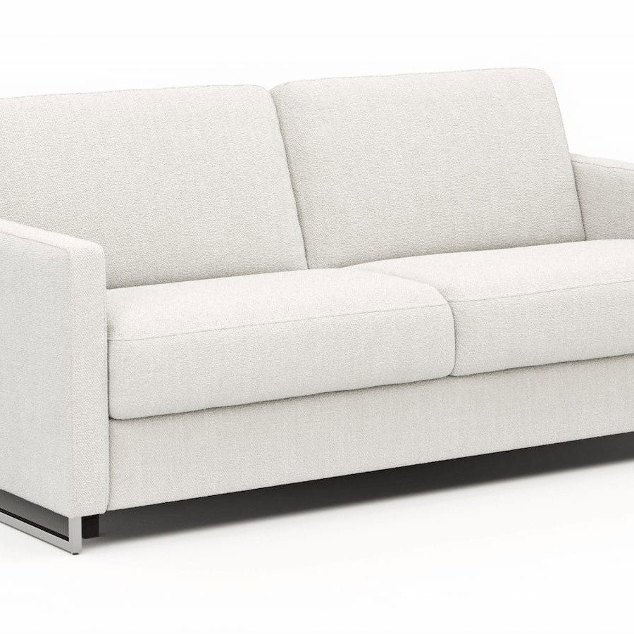 Sofa Nuoro - 2,5-Sitzer inkl. Schlaffunktion, Armlehne mit Kufe, Stoff, Natur