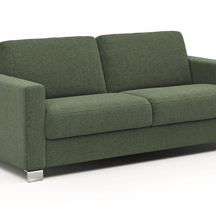 Sofa Nuoro - 2,5-Sitzer inkl. Schlaffunktion, Armlehne 1, Stoff, Olivgrün