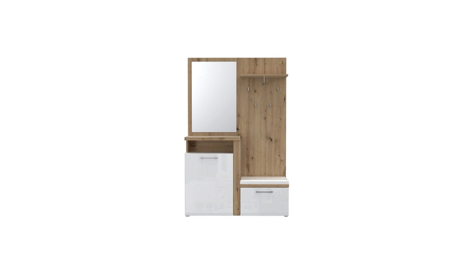 Garderobe - Weiß, Eiche Dekor – Bild 3