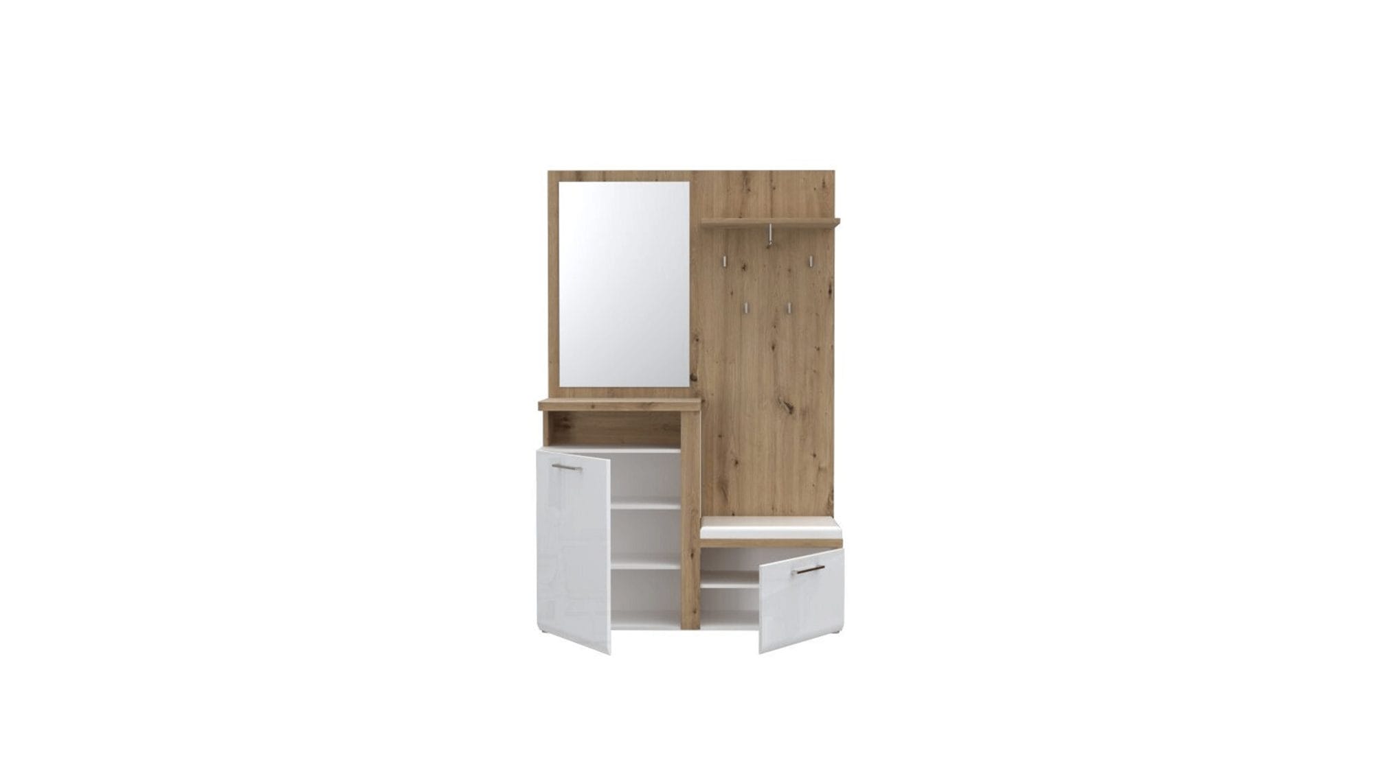 Garderobe - Weiß, Eiche Dekor – Bild 8