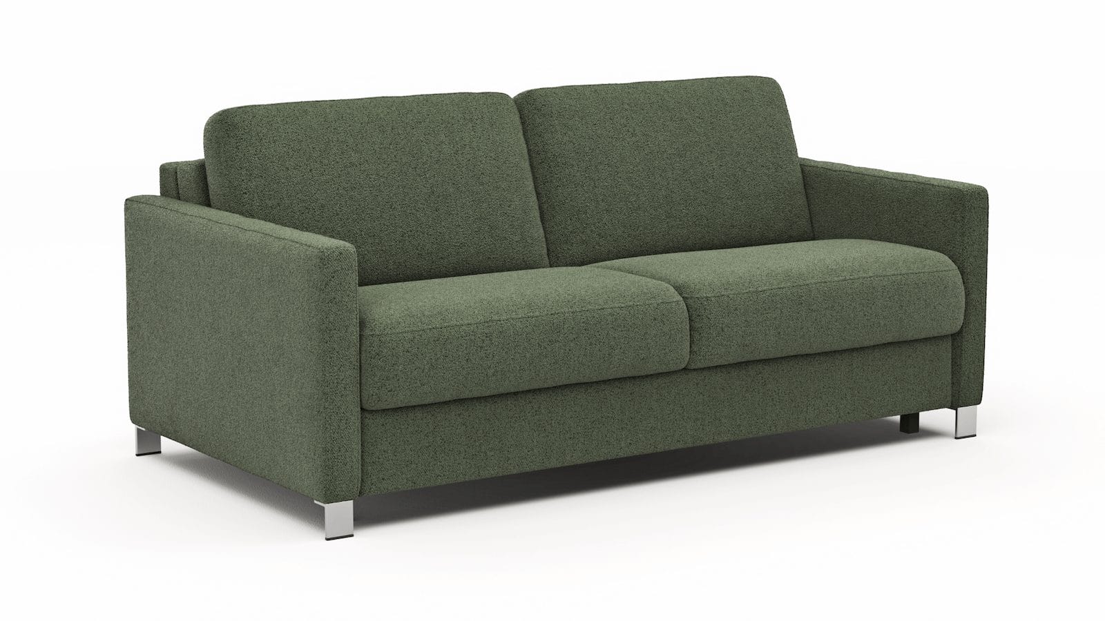 Sofa Nuoro - 2,5-Sitzer inkl. Schlaffunktion, Armlehne schmal, Stoff, Olivgrün