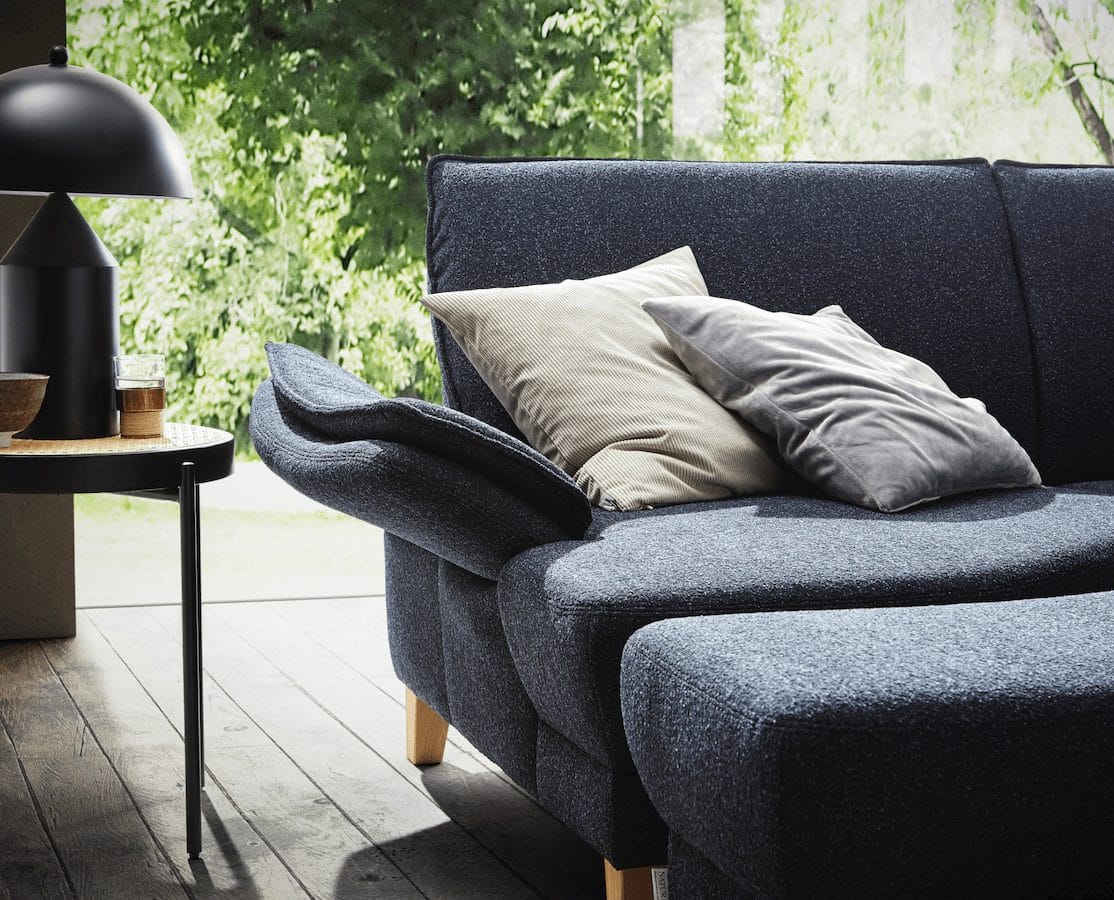 Sofa Stamford - inkl. Armlehne verstellbar, 3,5-Sitzer, Bogen links mit Ecksofa 2-sitzig