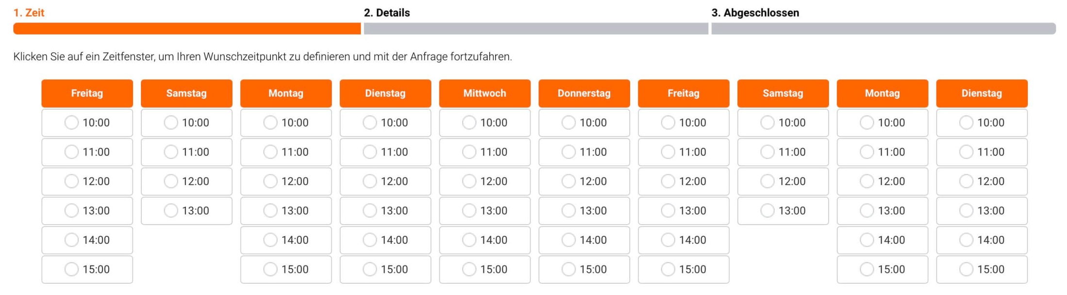 Zu Terminbuchung