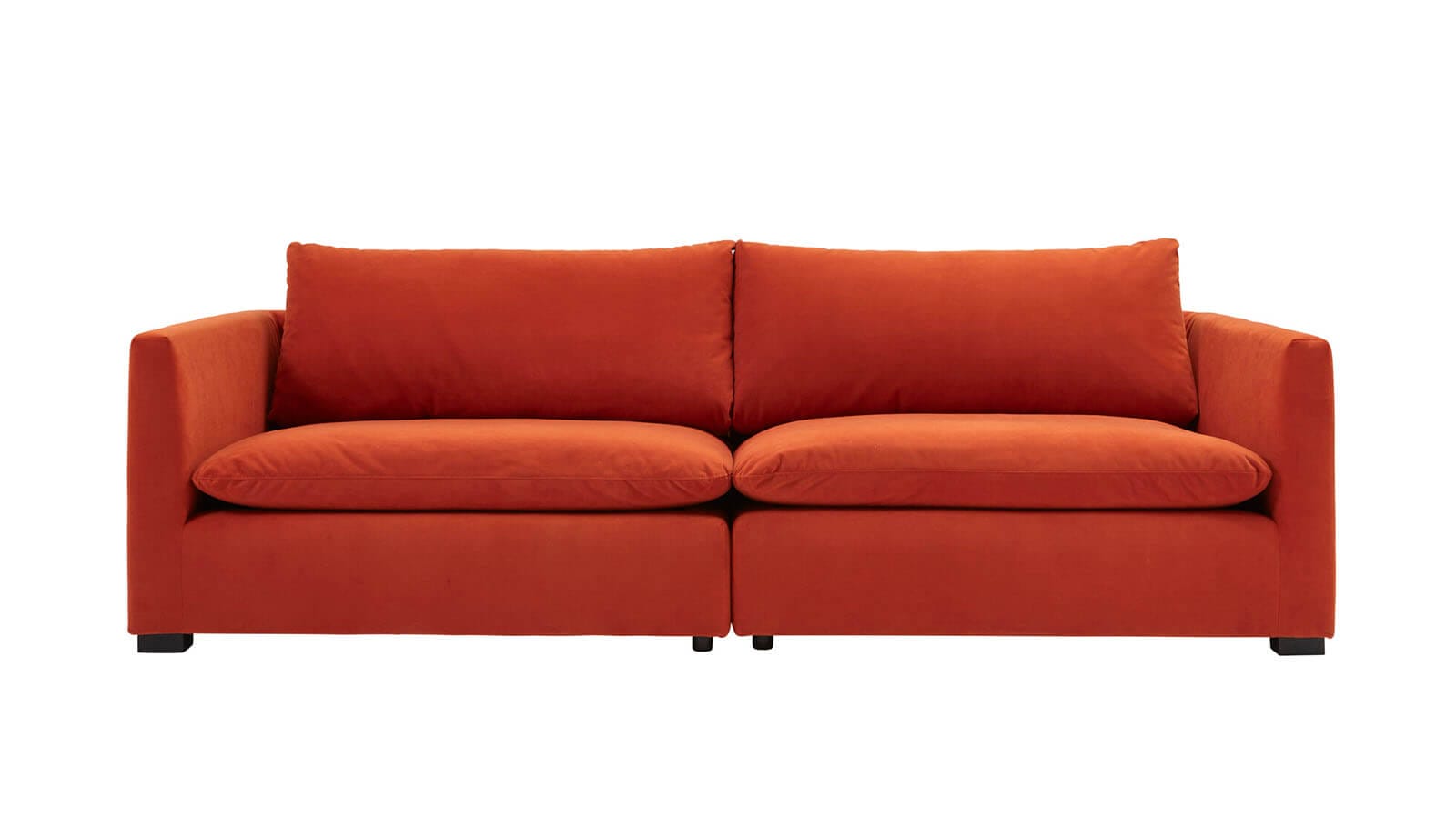 Sofa Montreal 4Sitzer,Tiefe 2, Stoff, Orange Home Company Möbel