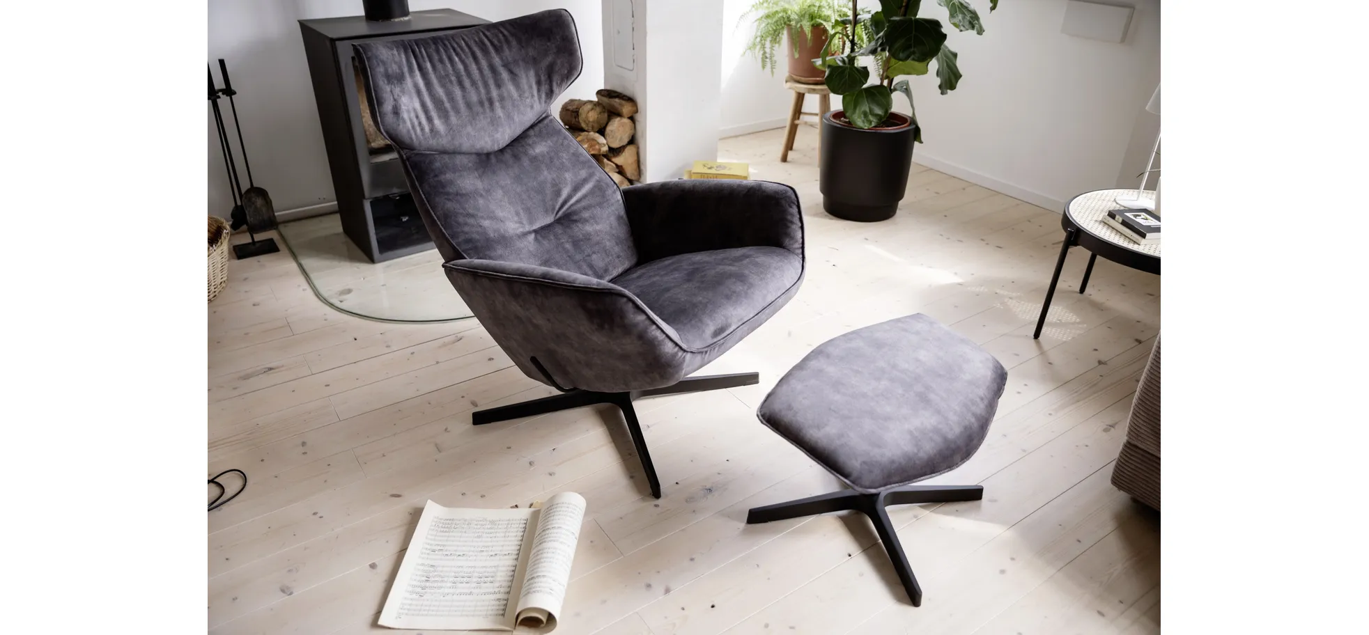 Hocker Helge - Stoff, Dunkelgrau – Bild 8