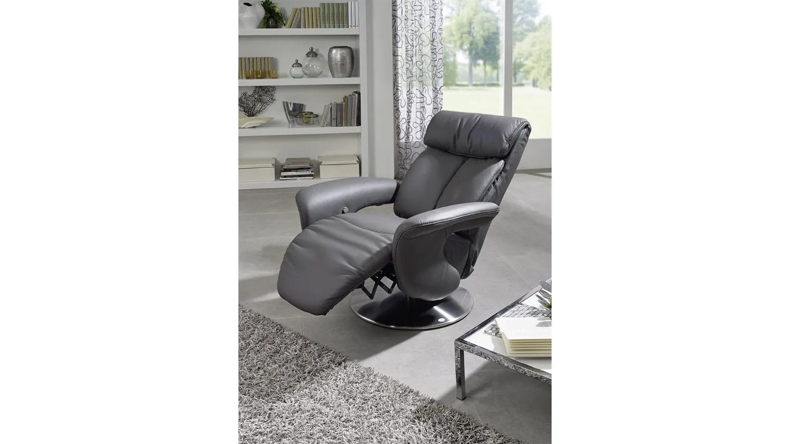 Fernsehsessel EM 8039-8049 - Relaxfunktion inkl. Aufstehhilfe motorisch, Leder, Schlamm