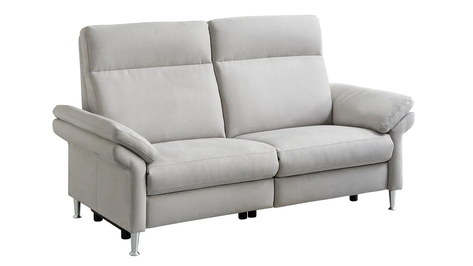 Sofa EM Helsinki - 3-Sitzer, Relaxfunktion (motorisch), Stoff, Silbergrau
