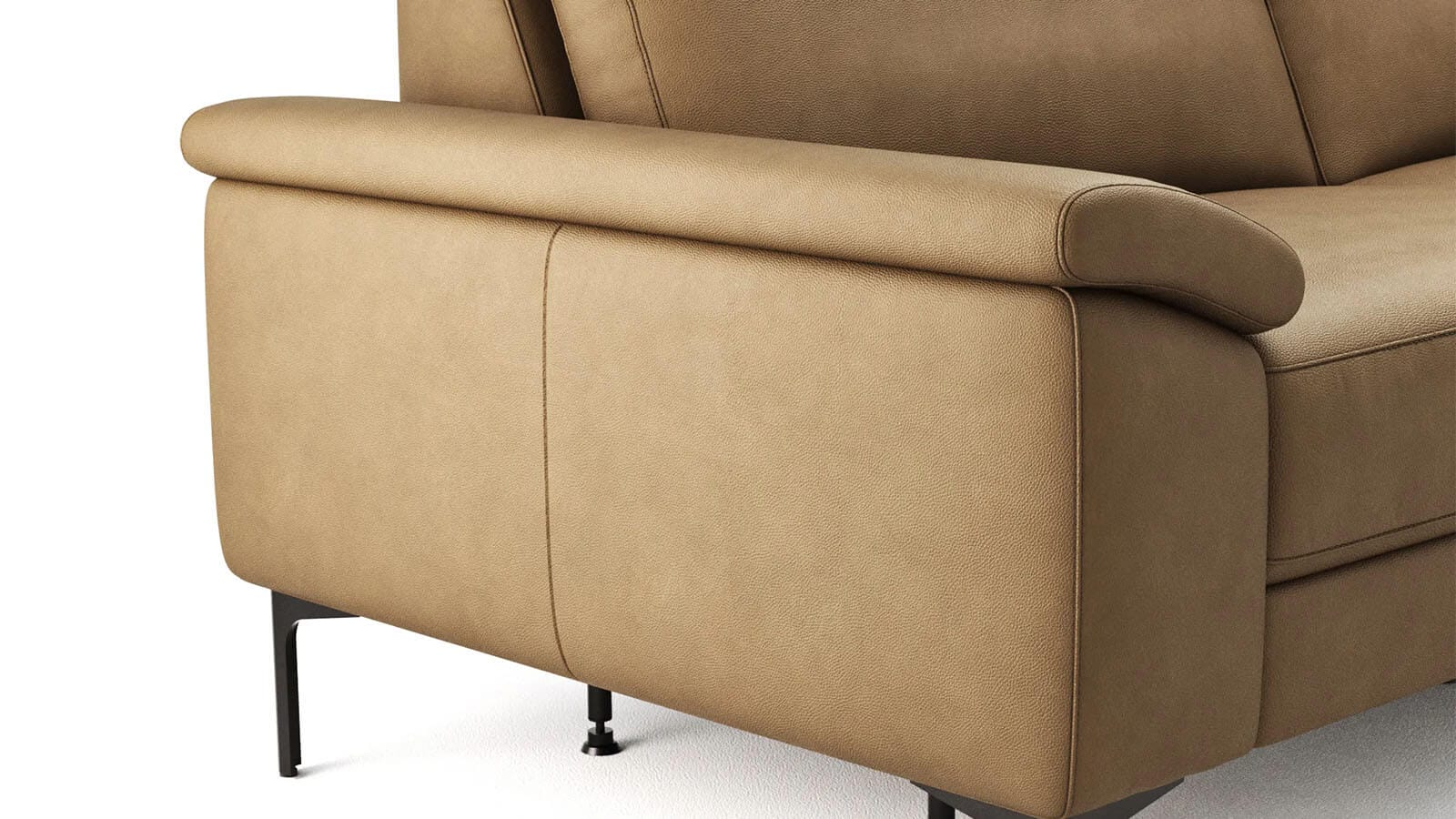 Sofa Anna - 3-Sitzer inkl. Relaxfunktion (motorisch), Kopfstützen, Leder, Cognac – Bild 6