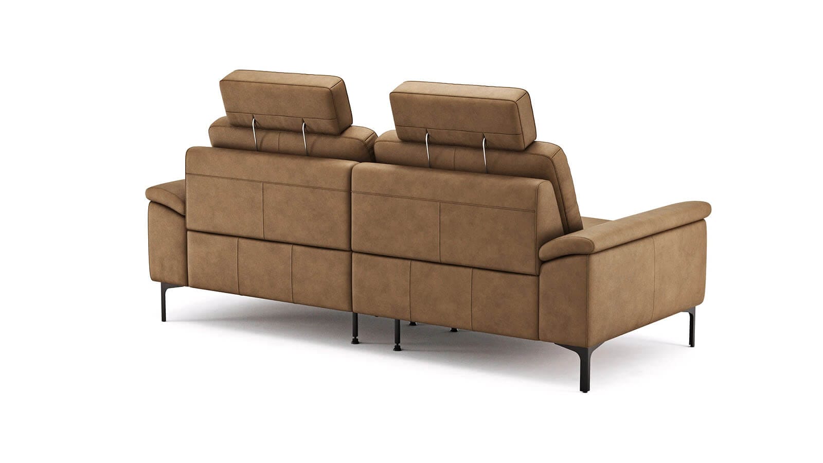 Sofa Anna - 3-Sitzer inkl. Relaxfunktion (motorisch), Kopfstützen, Leder, Cognac – Bild 5
