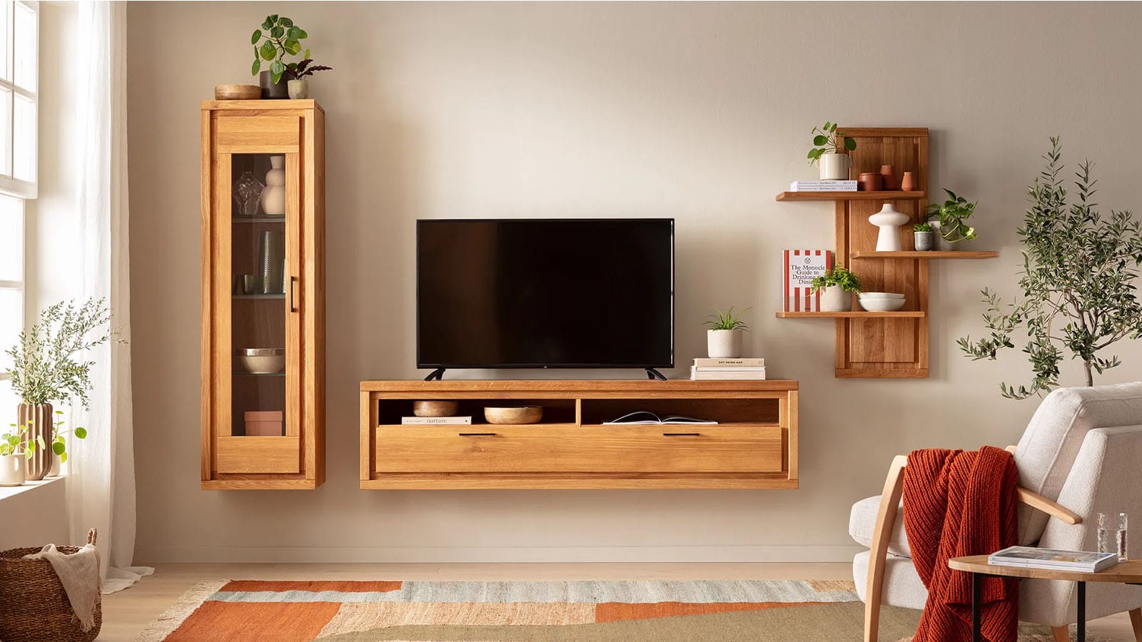 Wohnwand Farmingdale light in Eiche massiv von Natura Home – Bild 2