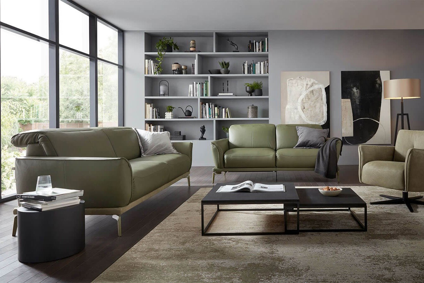 Olivegrün als Trendfarbe im Wohnzimmer